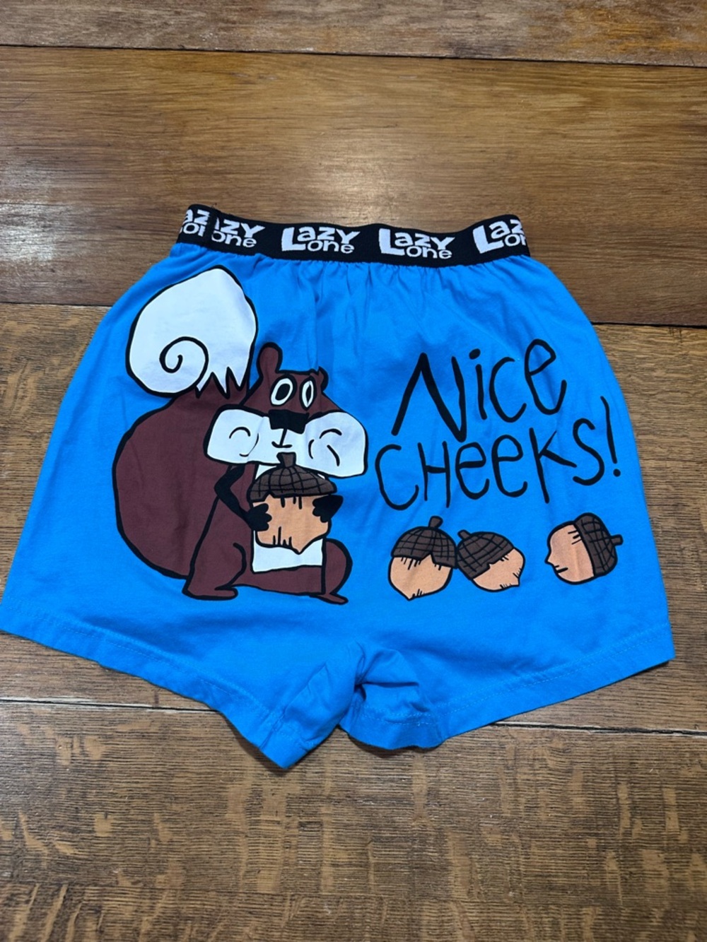 Lazy One Bright Blue Squirrel‎ 'Nice Cheeks men’s boxers sz small